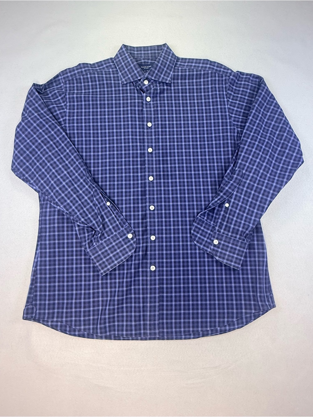 Peter Millar Men’s Blue Plaid Long Sleeve Button Down Sport Shirt